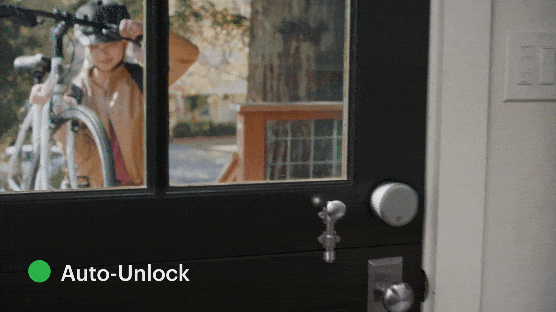 Auto-unlock When Woman Holding Bike Approaches Door